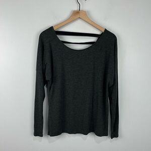 Champion Grey Athletic Open Back Long Sleeve Top S